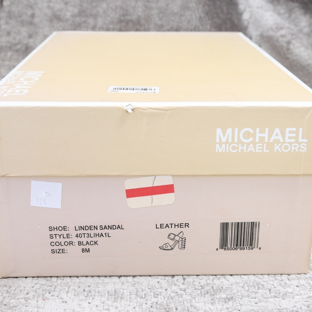 🎤🎉 Edgy Michael Kors Studded “Linden” Block Heel Sandals Sz 8 - Picture 4 of 11